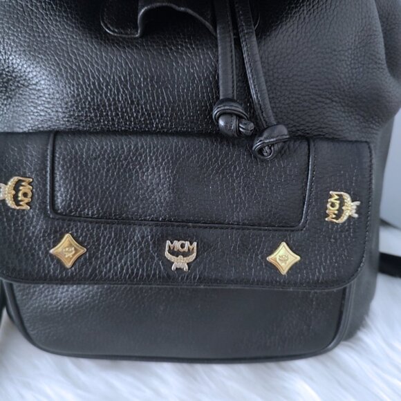 MCM vintage studded leather backpack w/COA EUC - Picture 2 of 11